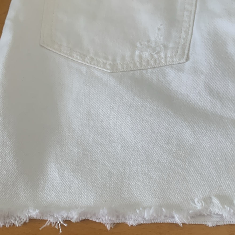 Boyish Anthropologie Corey Jean Skirt White Denim 26 High Rise Mini Royal Weddng - Picture 12 of 16